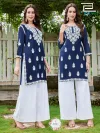 Messi Vol 3 By Blue Hills Rayon Thread Work Kurti With Bottom